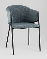 Стул обеденный Carmel, голубой УТ000039555 Stool Group, голубой/букле, ножки/металл/чёрный, размеры - *790***540*600
