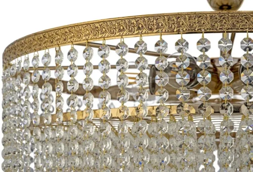 Люстра потолочная хрустальная Favola E 1.3.60.102 G Arti Lampadari прозрачная на 8 ламп, основание золотое в стиле классический  фото 2