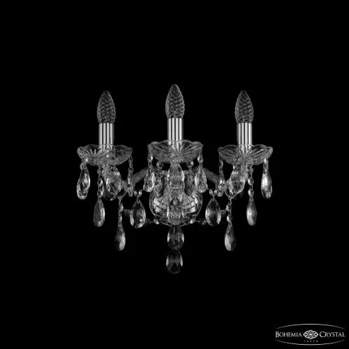 Бра 1415B/3/141 Ni Bohemia Ivele Crystal без плафона на 3 лампы, основание прозрачное никель в стиле классический sp