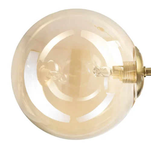 Люстра на штанге Нарда CL204180 Citilux янтарная на 8 ламп, основание бронзовое в стиле современный молекула шар фото 5