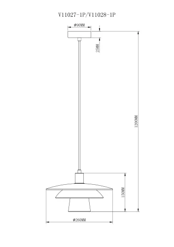 Светильник подвесной Sydney V11027-1P  Moderli серый белый 1 лампа, основание чёрное в стиле современный скандинавский лофт  фото 2