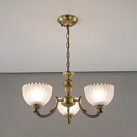 Люстра подвесная Севилья CL414133 Citilux белая на 3 лампы, основание бронзовое в стиле классический 