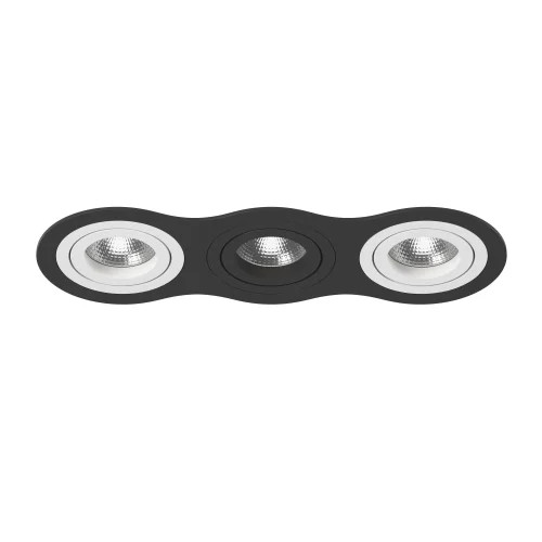 Светильник точечный Intero 16 Triple Round i637600706 Lightstar чёрный белый 3 лампы, основание чёрное в стиле современный хай-тек 