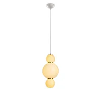 Светильник подвесной LED Pearls 5045-A LOFT IT белый на 1 лампу, основание золотое в стиле арт-деко шар