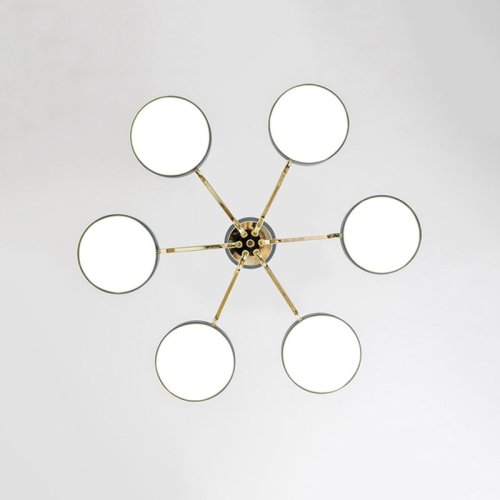 Люстра на штанге LED Tavis 229001-26 ImperiumLoft белая на 6 ламп, основание серое в стиле скандинавский  фото 12