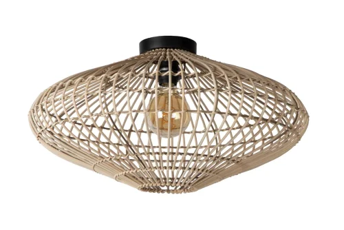 Светильник потолочный Magali 03135/56/72 Lucide коричневый бежевый 1 лампа, основание чёрное в стиле скандинавский  фото 2
