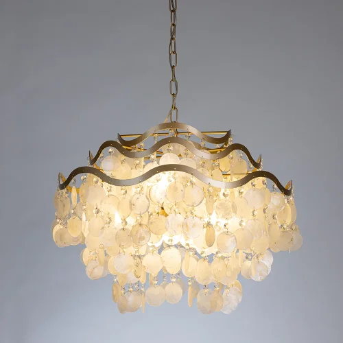 Люстра подвесная Pipirima A4065SP-9SG Arte Lamp белая на 9 ламп, основание золотое в стиле современный арт-деко  фото 2