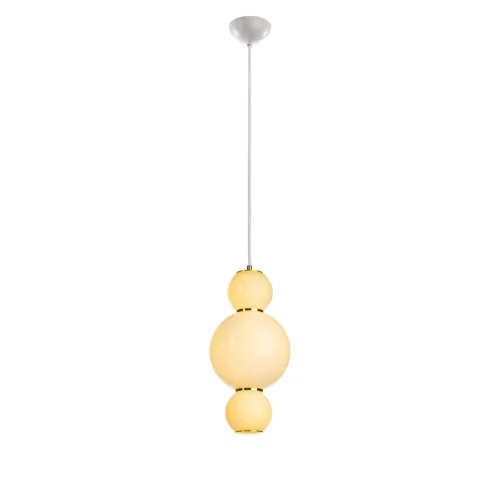 Светильник подвесной LED Pearls 5045-A LOFT IT белый на 1 лампу, основание золотое в стиле арт-деко шар