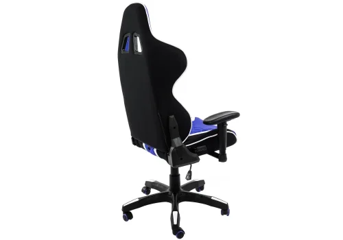 Кресло игровое Prime черное / синее 1860 Woodville, синий/ткань, ножки/металл/чёрный, размеры - *1310***700*700 фото 3