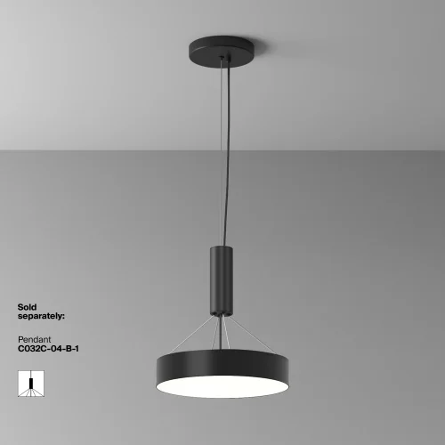 Светильник потолочный LED Zon C032CL-36W4K-RD-B Maytoni белый на 1 лампу, основание чёрное в стиле современный круглый тарелка фото 8