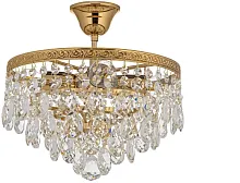Люстра потолочная хрустальная Castellana E 1.3.30.608 G Arti Lampadari прозрачная на 4 лампы, основание золотое в стиле классический 