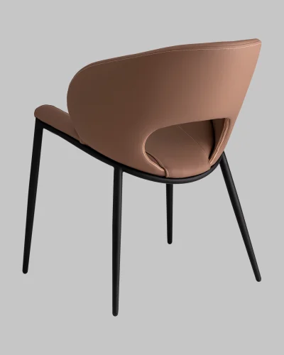 Стул Вивьен экокожа светло-коричневый УТ000040868 Stool Group, коричневый/экокожа, ножки/металл/чёрный, размеры - *780**** фото 5