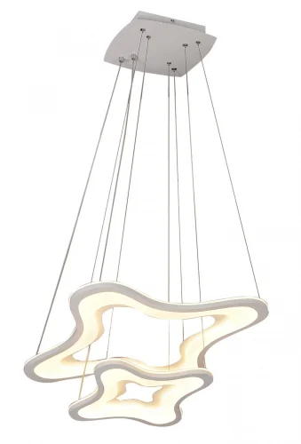 Люстра подвесная с пультом LED Vesimo OML-02403-58 Omnilux белая на 1 лампа, основание белое в стиле хай-тек с пультом
