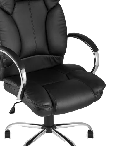 Кресло руководителя TopChairs Ultra NEW, черное УТ000008064 Stool Group, чёрный/экокожа, ножки/металл/хром, размеры - 1150*1230***610*750 фото 6