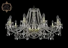Люстра подвесная хрустальная 11.25.10.360.Gd.Sp Bohemia Art Classic прозрачная на 10 ламп, основание золотое в стиле классический 