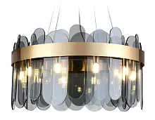 Люстра подвесная Traditional TR5342 Ambrella light серая чёрная на 10 ламп, основание золотое в стиле классика 