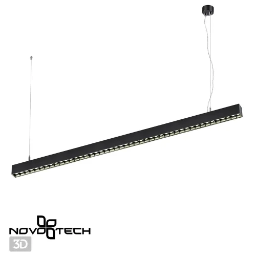 Светильник подвесной LED Iter 358874 Novotech чёрный 1 лампа, основание чёрное в стиле современный минимализм линейный фото 7