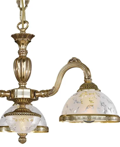 Люстра подвесная  L 6302/3 Reccagni Angelo белая на 3 лампы, основание золотое в стиле классический  фото 3
