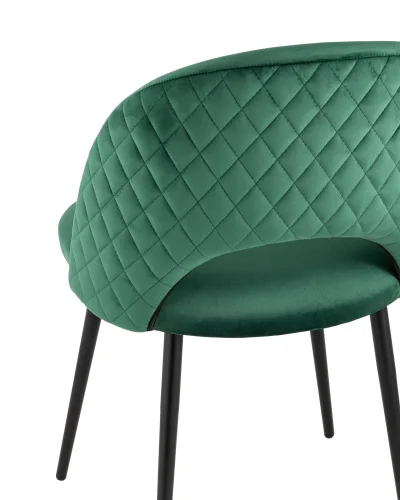 Стул Меган NEW велюр с ромбами зелёный УТ000035474 Stool Group, зелёный/велюр, ножки/металл/чёрный, размеры - ****490*520 фото 6