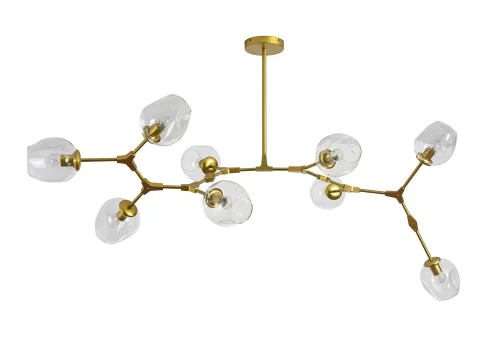 Люстра потолочная Нисса 07512-9,33(21) Kink Light прозрачная на 9 ламп, основание матовое золото в стиле современный 