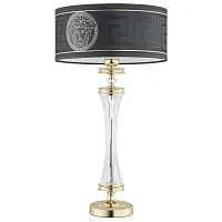 Настольная лампа Averno AVE-LG-1(Z/A) Kutek чёрная 1 лампа, основание золотое металл в стиле американский 