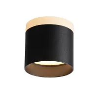 Светильник накладной LED Panaggio ST102.402.09 ST-Luce белый чёрный 1 лампа, основание чёрное в стиле хай-тек круглый