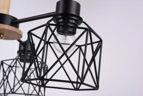 Люстра потолочная 508/3PL Escada чёрная на 3 лампы, основание чёрное в стиле скандинавский  фото 4