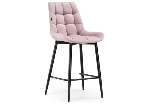 Полубарный стул Алст К розовый / черный 502121 Woodville, розовый/велюр, ножки/металл/чёрный, размеры - ****500*560