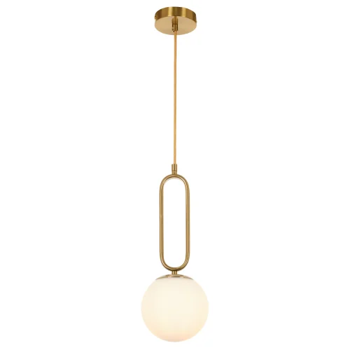 Светильник подвесной Pierre MR1160-1P MyFar белый 1 лампа, основание золотое в стиле современный лофт шар фото 2