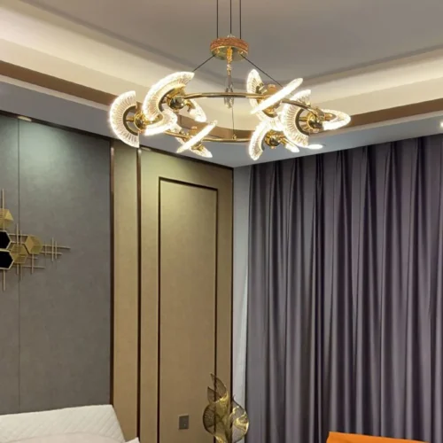 Люстра подвесная PHOENIX CH D85 219641-23 ImperiumLoft прозрачная на 8 ламп, основание латунь в стиле современный арт-деко фото 8 Люстра подвесная PHOENIX CH D85 219641-23 ImperiumLoft прозрачная на 8 ламп, основание латунь в стиле современный арт-деко фото 8