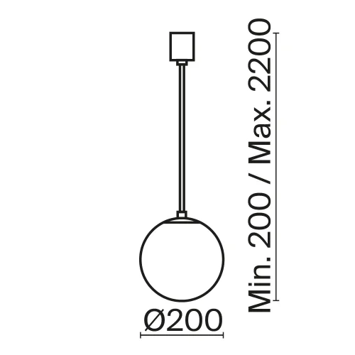Светильник подвесной LED Luna P039PL-5W4K-20-B Maytoni белый на 1 лампу, основание чёрное в стиле современный хай-тек шар фото 8