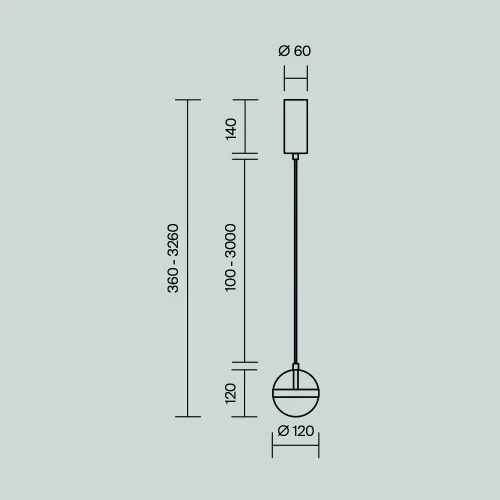 Светильник подвесной LED Area MOD295PL-L20BS3K Maytoni янтарный на 1 лампу, основание чёрное в стиле современный шар фото 6