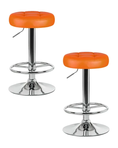 Табурет барный набор 2 шт. SET-2 5008-LM BRUNO, цвет сиденья оранжевый, цвет основания хром Dobrin, /экокожа, ножки/металл/хром, размеры - 610*830***360*360 Табурет барный набор 2 шт. SET-2 5008-LM BRUNO, цвет сиденья оранжевый, цвет основания хром Dobrin, /экокожа, ножки/металл/хром, размеры - 610*830***360*360