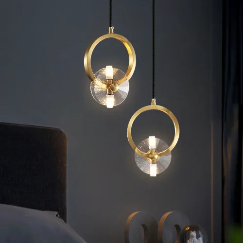 Светильник подвесной ADONICA brass 186802-23 ImperiumLoft прозрачный на 2 лампы, основание латунь в стиле современный арт-деко фото 9