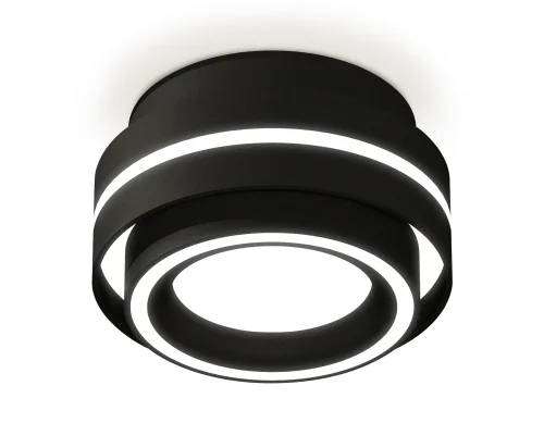Светильник накладной XS8414003 Ambrella light чёрный 1 лампа, основание чёрное в стиле хай-тек круглый