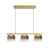 Светильник подвесной LED Spirito MOD286PL-L12G3K Maytoni золотой на 3 лампы, основание золотое в стиле современный линейный