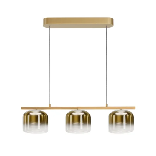 Светильник подвесной LED Spirito MOD286PL-L12G3K Maytoni золотой на 3 лампы, основание золотое в стиле современный линейный