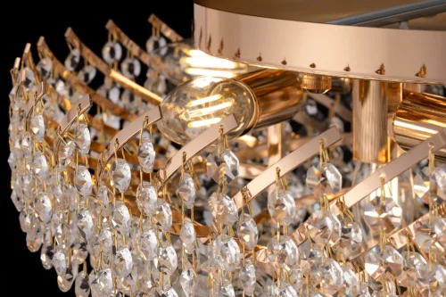 Люстра хрустальная Karolina DIA120-09-G Maytoni прозрачная на 9 ламп, основание золотое в стиле классический фото 3