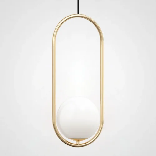 Светильник подвесной Matthew McCormick hoop 50 Gold MILA Pendant 168492-22 ImperiumLoft белый 1 лампа, основание золотое в стиле современный 