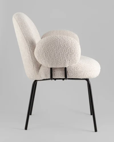 Кресло Nina M, жемчужный УТ000039031 Stool Group, белый/букле, ножки/металл/, размеры - *****мм фото 3