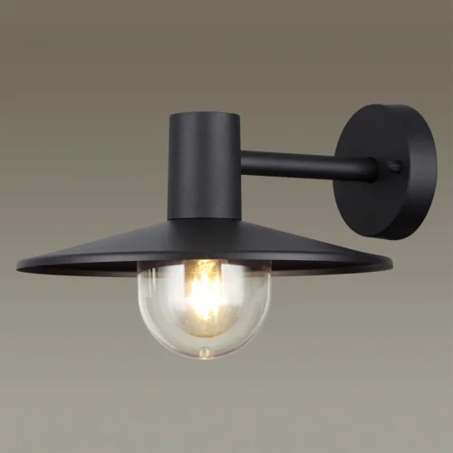 Настенный светильник уличный Furcadia 4833/1W Odeon Light уличный IP44 чёрный на 1 лампу, плафон чёрный в стиле современный E27 фото 5