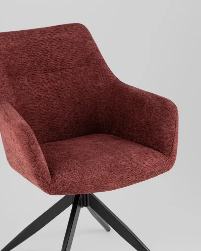 Стул обеденный Enid, винно-красный УТ000039275 Stool Group, красный винный/рогожка, ножки/металл/чёрный, размеры - ***** фото 7