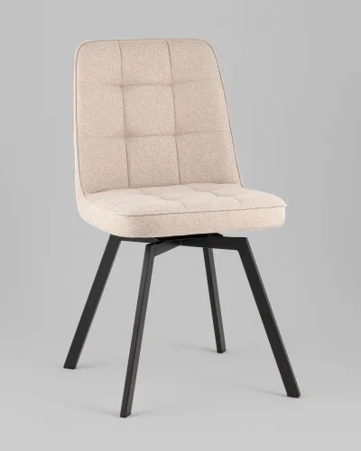 Стул Pleid, вращающийся, кремовый, сиденье УТ000040524 Stool Group, кремовый/рогожка, ножки/металл/чёрный, размеры - *855****