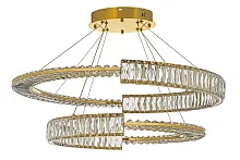 Люстра подвесная Carini L 1.5.60+80.101 G Arti Lampadari прозрачная на 1 лампа, основание золотое в стиле современный кольца