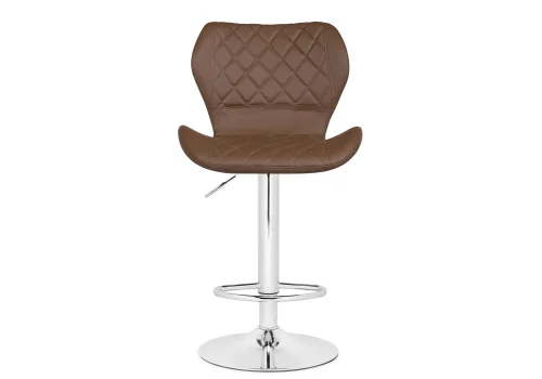 Барный стул Porch brown / chrome 15722 Woodville, коричневый/экокожа, ножки/металл/хром, размеры - *1080***460*490 фото 2