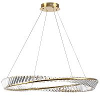 Светильник подвесной LED Vidare 699083 Lightstar прозрачный на 1 лампу, основание золотое в стиле современный кольца