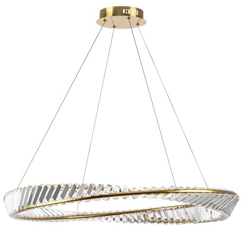 Светильник подвесной LED Vidare 699083 Lightstar прозрачный на 1 лампу, основание золотое в стиле современный кольца