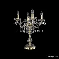 Настольная лампа 1413L/4/141-47 G Bohemia Ivele Crystal без плафона 4 лампы, основание золотое металл хрусталь в стиле классический sp