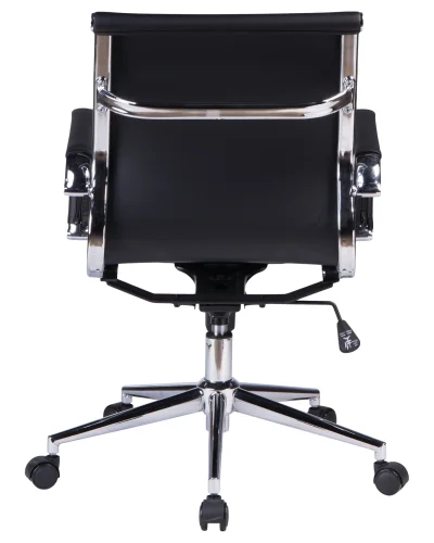Офисное кресло для руководителей 118B-LMR CLAYTON, цвет чёрный Dobrin, чёрный/экокожа, ножки/металл/хром, размеры - 870*950***680* фото 5