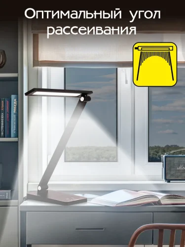 Настольная лампа офисная LED Ньютон CL803081 Citilux чёрная на 1 лампу, основание чёрное металл в стиле современный хай-тек фото 5
